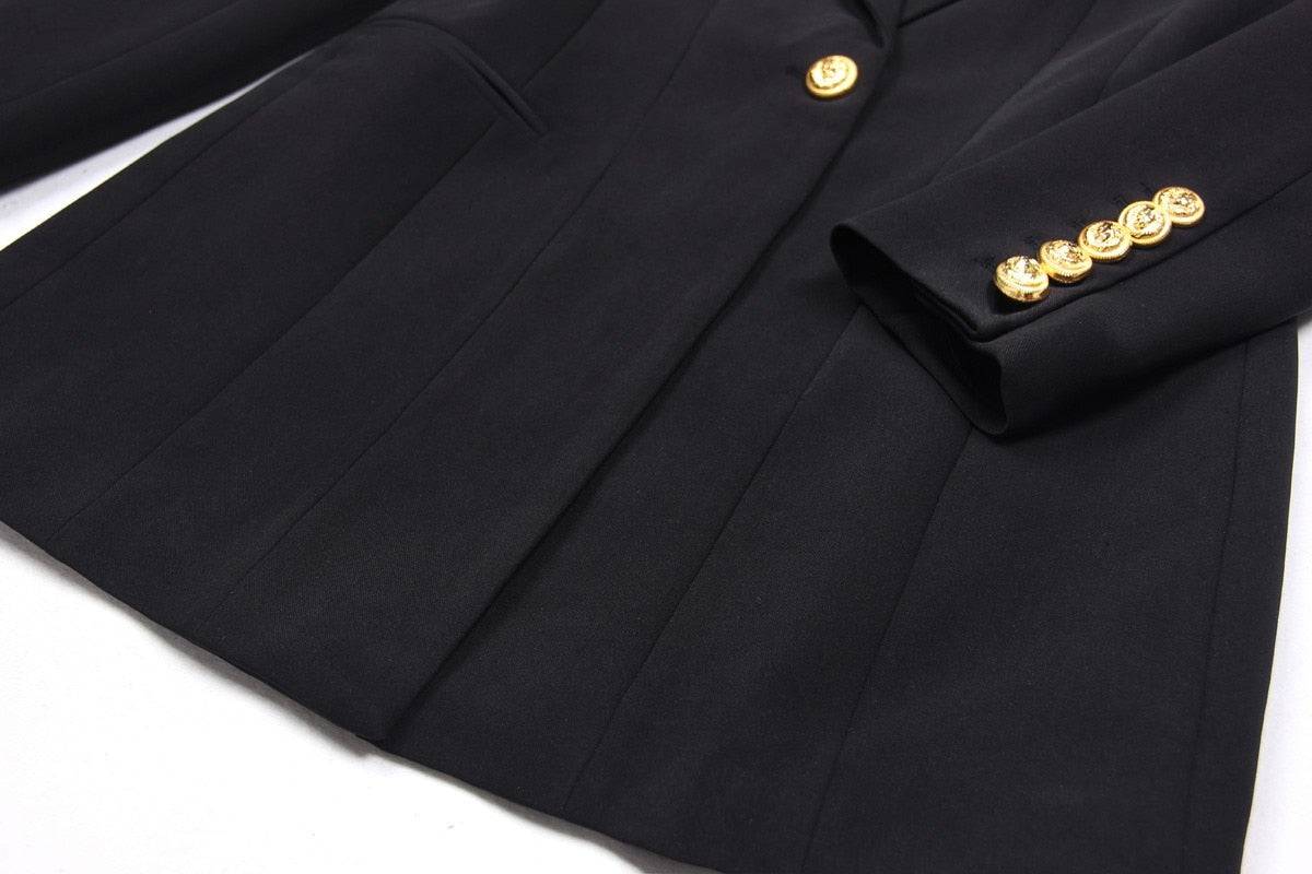 The Burke Blazer Dress With Gold Buttons