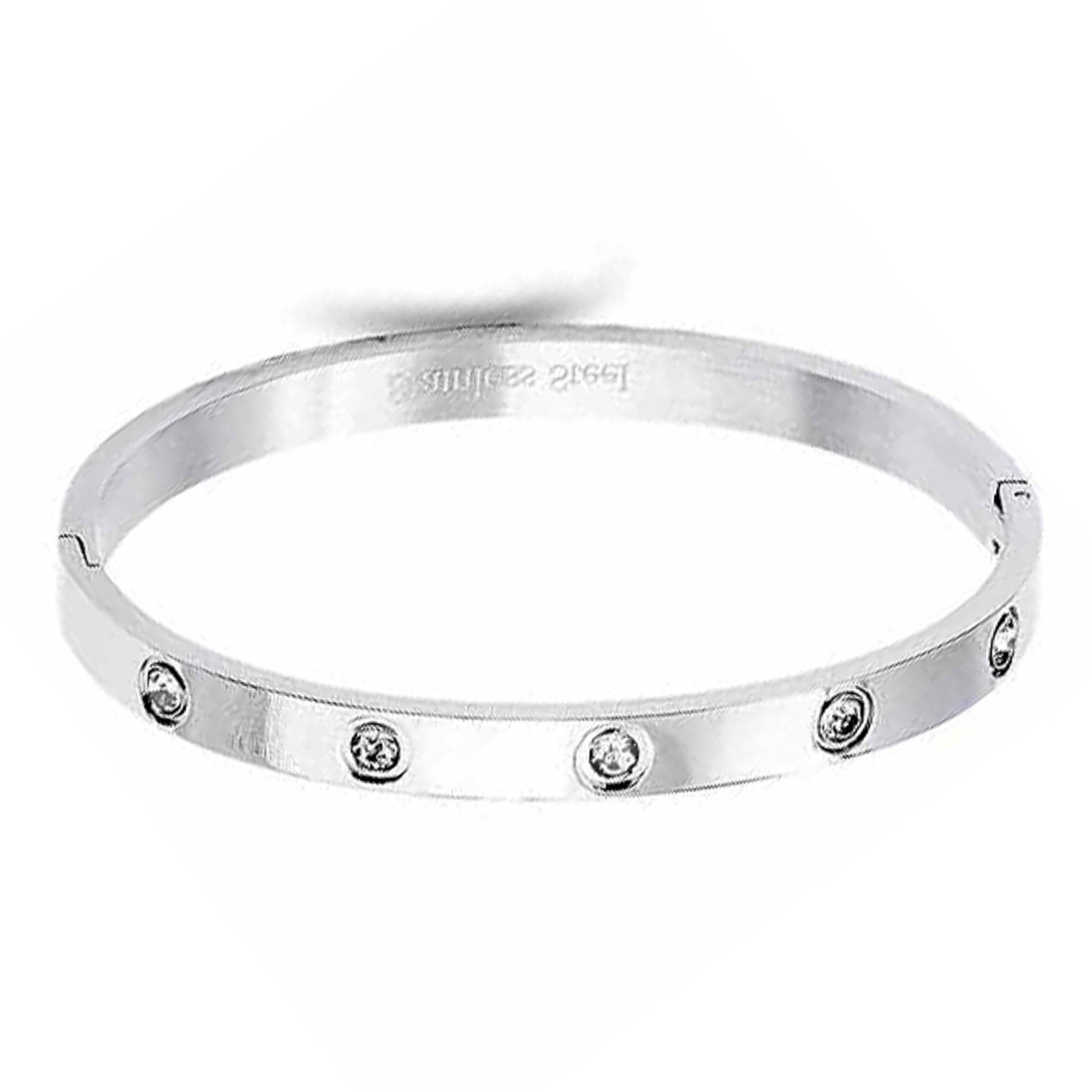 THE JENNA STAINLESS STEEL CUBIC METAL BRACELET