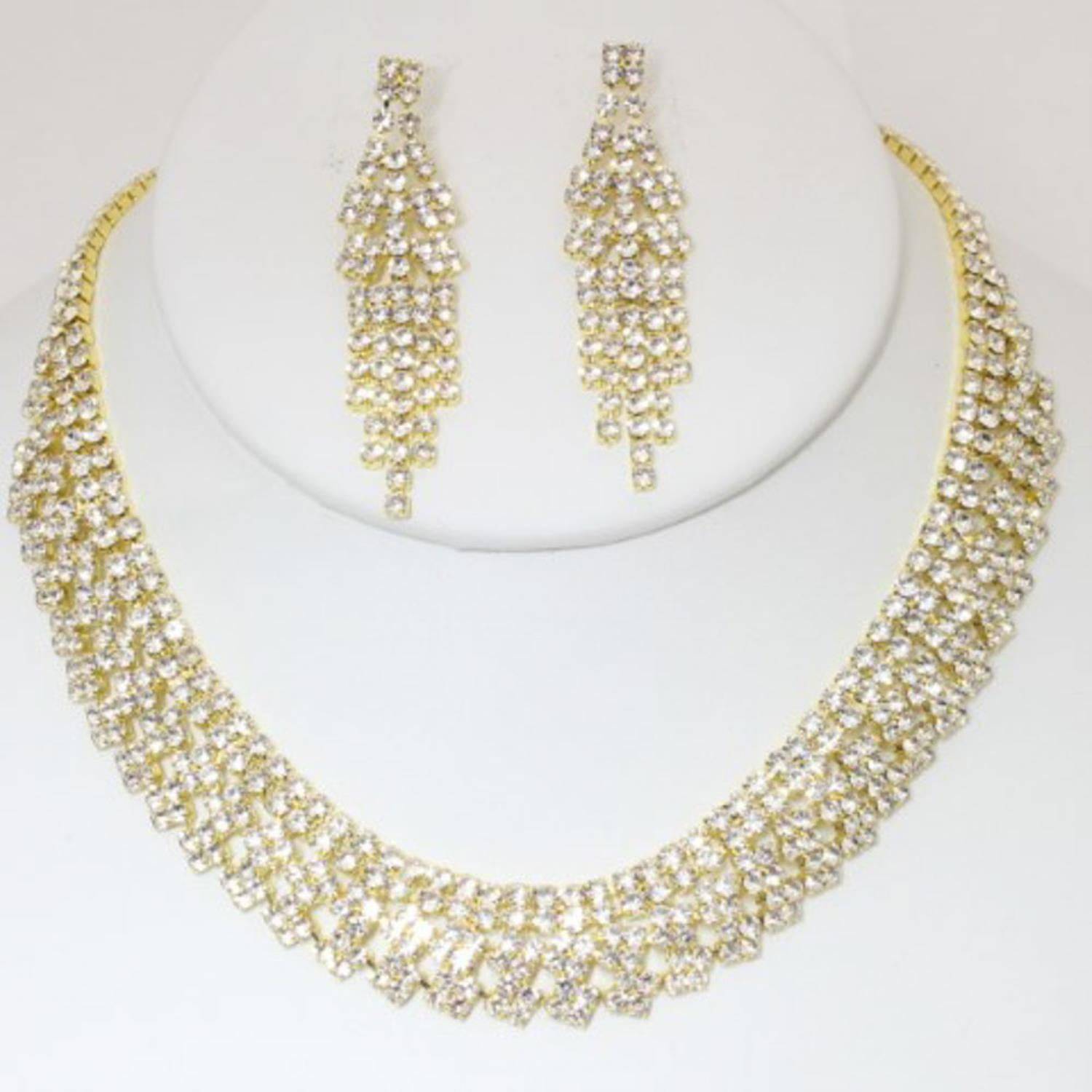 SPARKLE AND SHINE NECKLACE EARRING SET