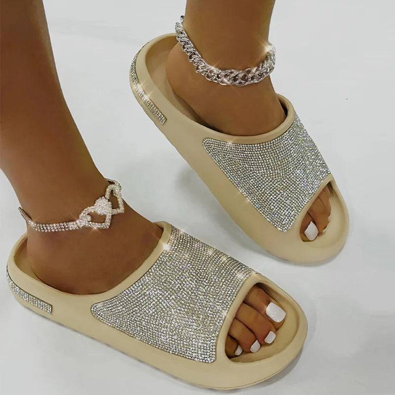 LUXURY RHINESTONE BLING SHINY SANDALS