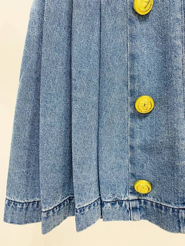 DENIM DREAMS PLEATED SKIRT