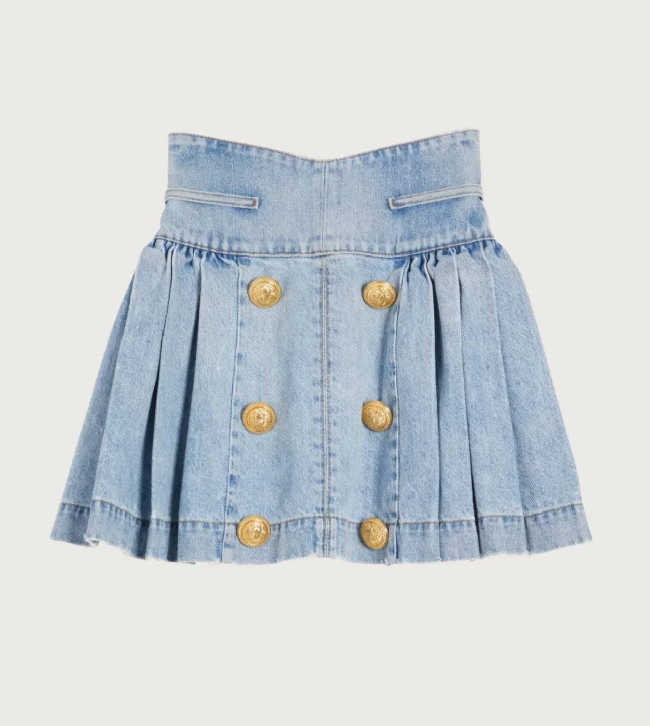 DENIM DREAMS PLEATED SKIRT